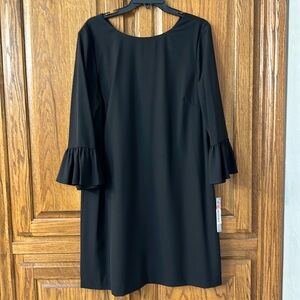 Preston and York, short black dress flare sleeve